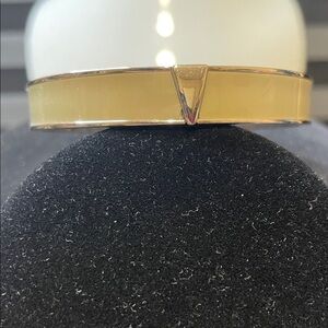 Vince Camuto Silver and Gray Enamel Bangle Bracelet